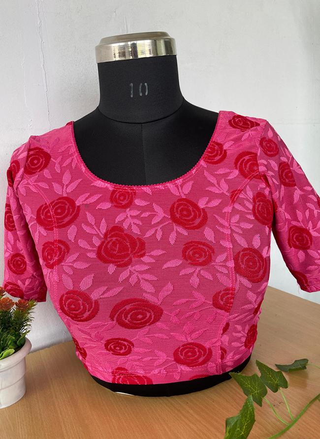 Polyster Pink Casual Wear Printed Readymade Blouse